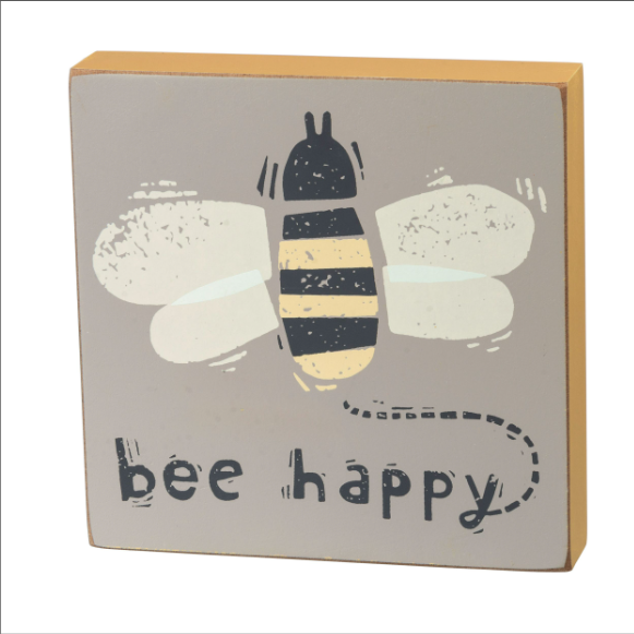 Surprise Me Sale 🤭 Bee Happy Square Small Block Sign