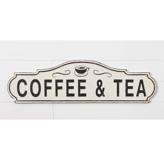 Coffee & Tea Distressed 39" Retro Metal Sign