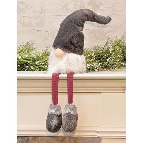 💙 Dangle Leg Gray Santa Gnome 14"