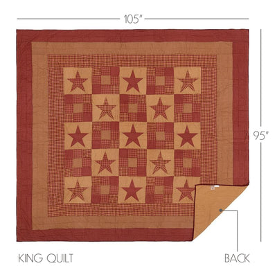 Ninepatch Star King Quilt 105" L x 95" W