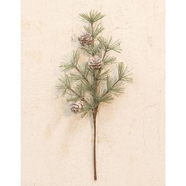 💙 Vintage Glitter Birchcone Pine 13" Faux Pick