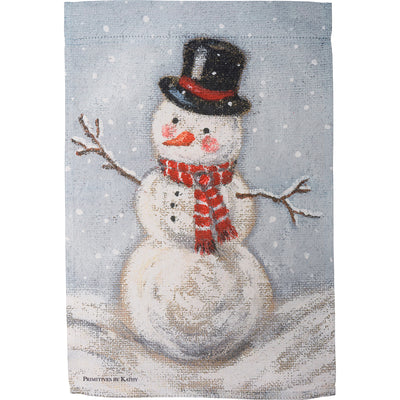 🎄💙 Snowman In The Snow Garden Flag