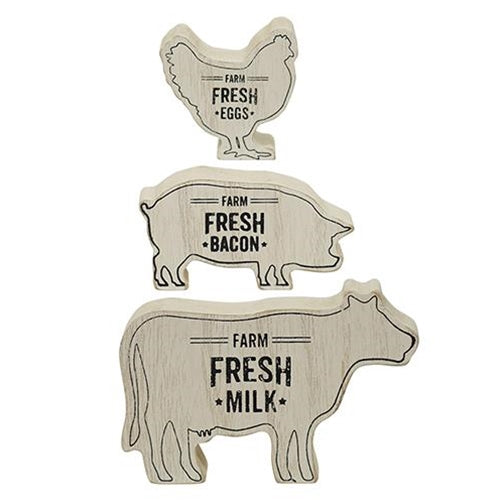 Set of 3 Mini Cow, Pig, Chicken Stack Figures