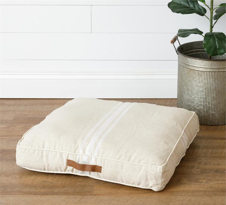 Cozy Striped Creamy Floor Cushion