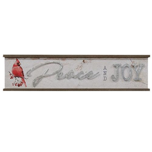 Surprise Me Sale 🤭 Peace and Joy Cardinal 19" Wooden and Metal Sign
