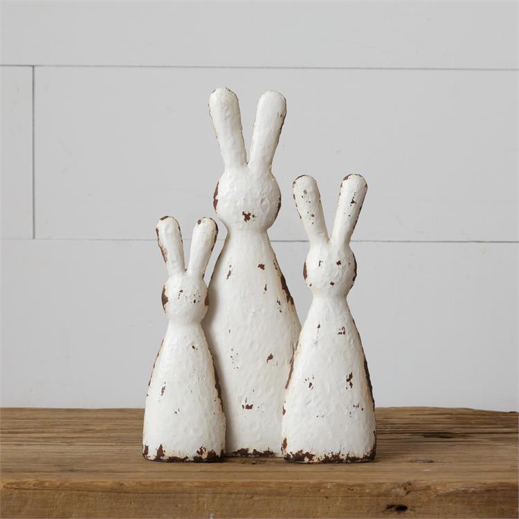 Trio Bunny Family Distressed Figure