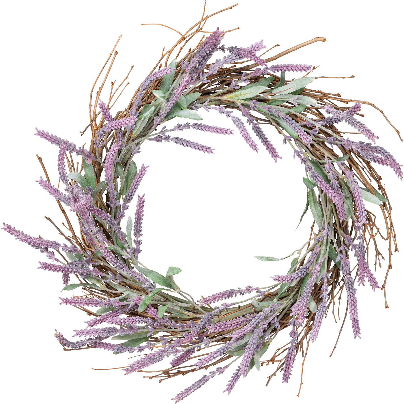 Lavender on Twig Base 20" Faux Wreath