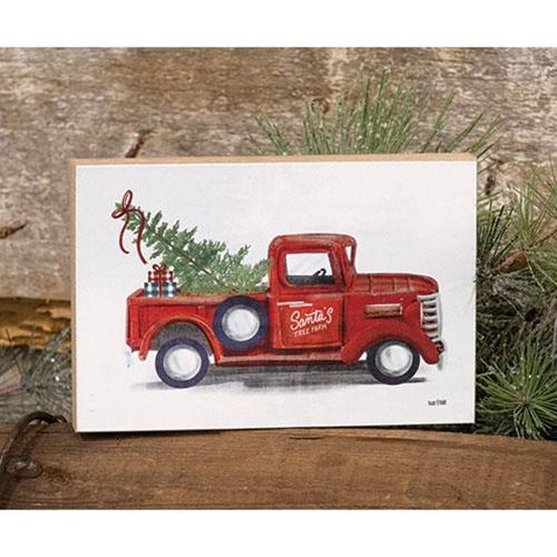 💙 Santa's Tree Farm Red Truck Block