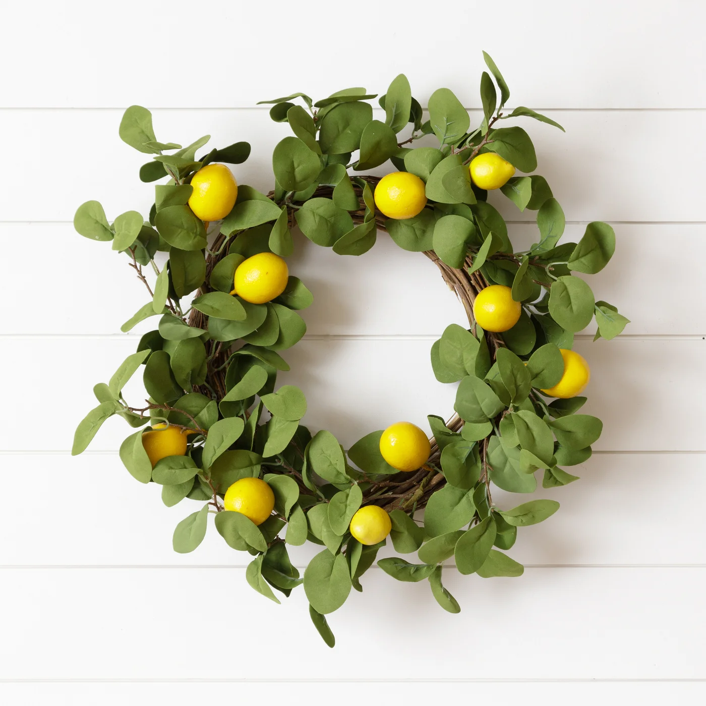 Lemons And Foliage 24" Faux Wreath