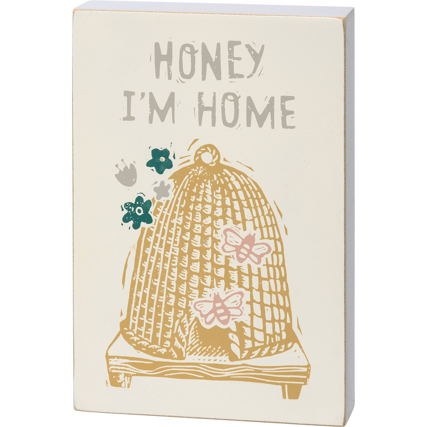 Honey I'm Home 6" H Wooden Block Sign