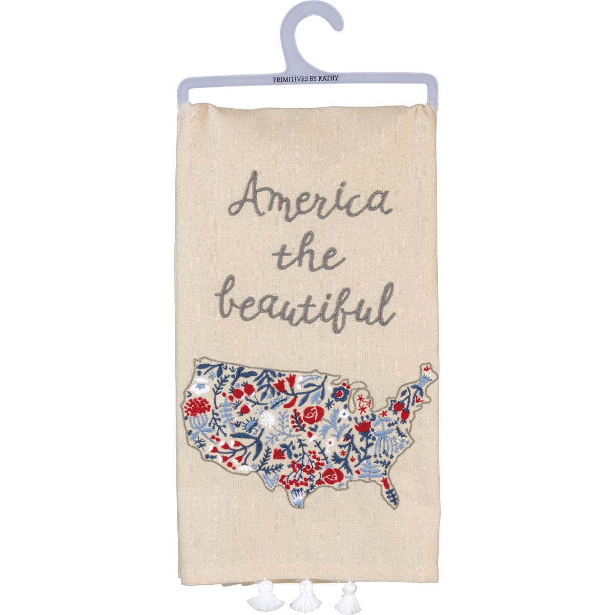 American the Beautiful Embroidered Dish Towel
