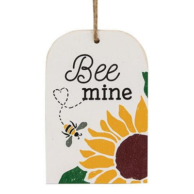 Bee Mine Sunflower & Bee Wooden Tag