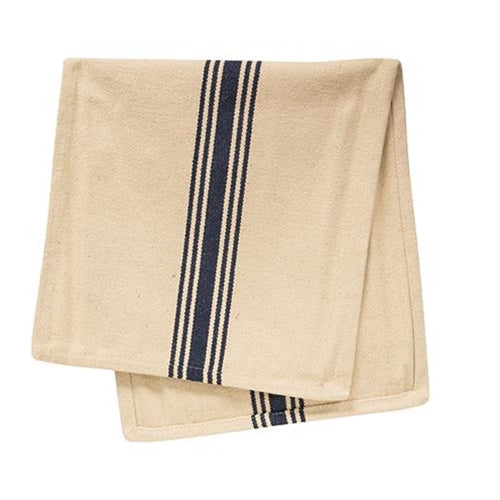 Grain Sack Cream and Navy Stripe Towel