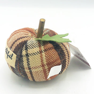 Grateful Mini Fabric Pumpkin 3" Fall Decoration