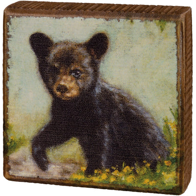 Bear Cub Natural Small Box Sign