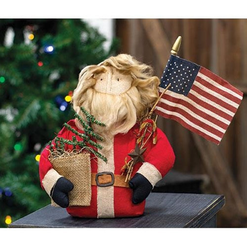 Americana Primitive Santa Fabric Figure