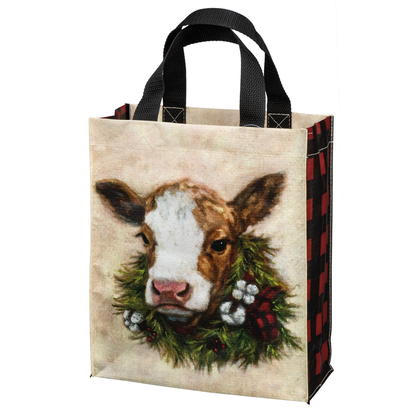 💙 Holiday Wishes Christmas Calf Reusable Small Market Tote