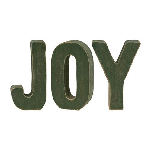 Joy Cutout Letters 5" H Weathered Green Color