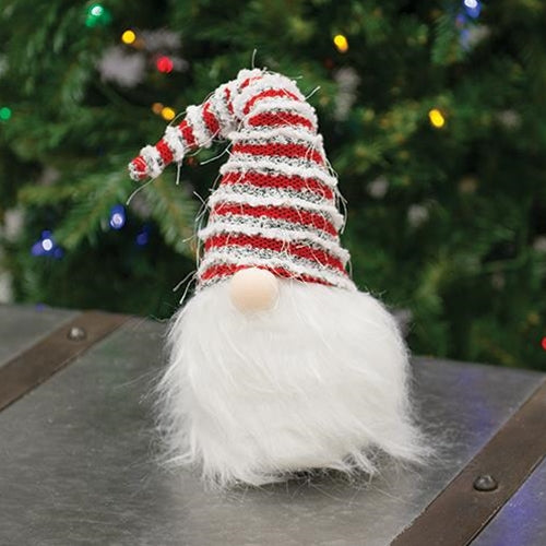 Plush Santa Gnome with Striped Hat