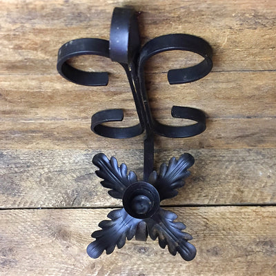 Rustic Black Metal Wall Hanging Candle Holder