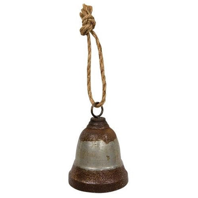 💙 Distressed Rusty Metal Bell Ornament