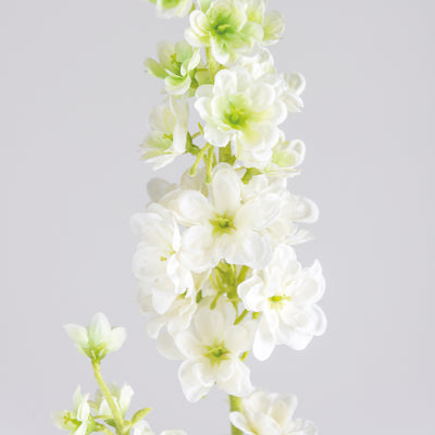 White Delphinium 33" Faux Floral Stem