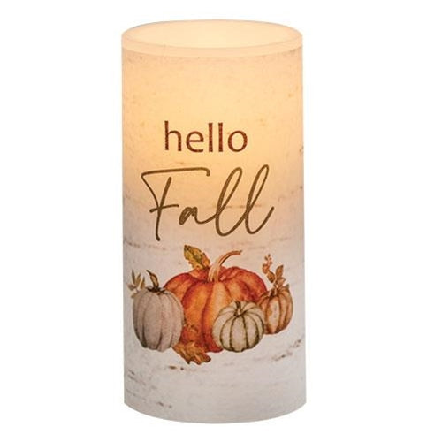 Set of 2 Blessed & Hello Fall LED Votive Candle