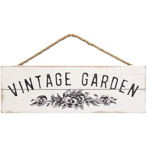 Vintage Garden Wood Hanging Sign