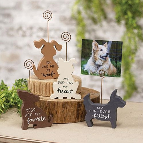 Set of 4 My Dog Has My Heart & More Sentiments Photo Holders
