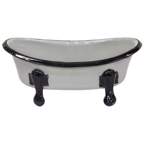 Black Rimmed Iron Grey Bathtub Soap Dish