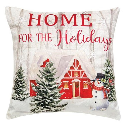 Home For The Holidays 8" Small Christmas Pillow