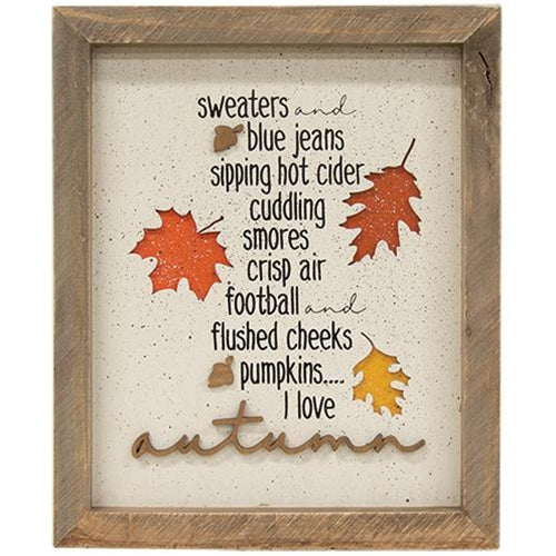 I Love Autumn Sweaters Framed Sign