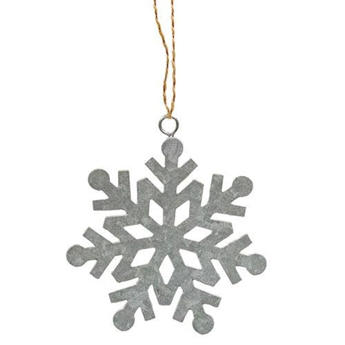 Set of 3 Galvanized Snowflake 2" Ornaments