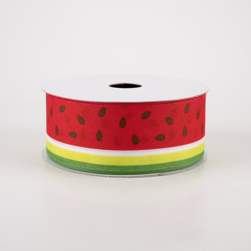 💙 Watermelon Slice Satin Stripe Ribbon 1.5