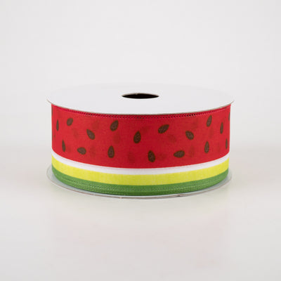 💙 Watermelon Slice Satin Stripe Ribbon 1.5" x 10 yards