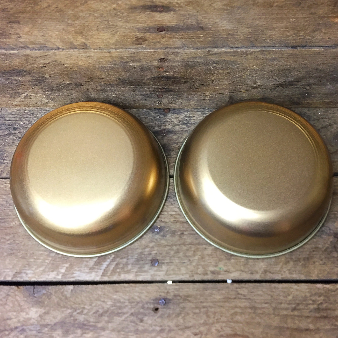 Set of Two Brass Colored Design Bowls 5" diameter