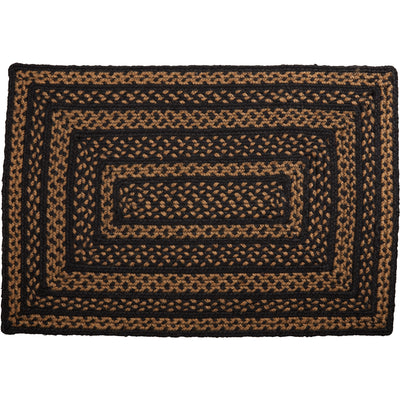 Black & Tan Jute Rug Rectangle with Pad