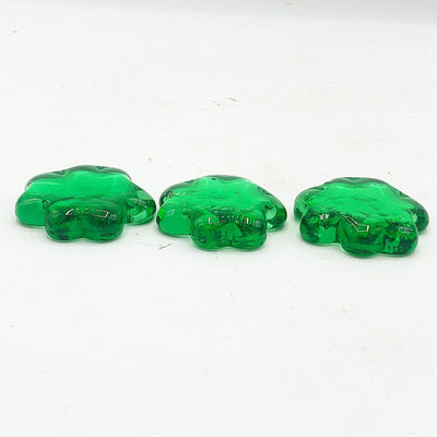 💙 Set of 3 Shamrock Green Glass Decorations