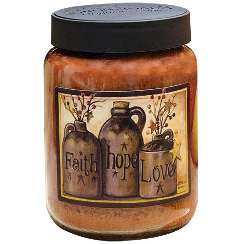Faith Hope Love Butter Maple Syrup 26 oz Jar Candle