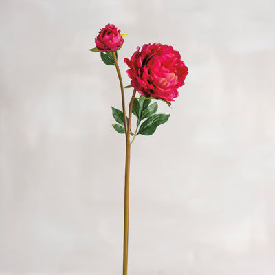 💙 Dark Pink Peony 24" Faux Floral Stem