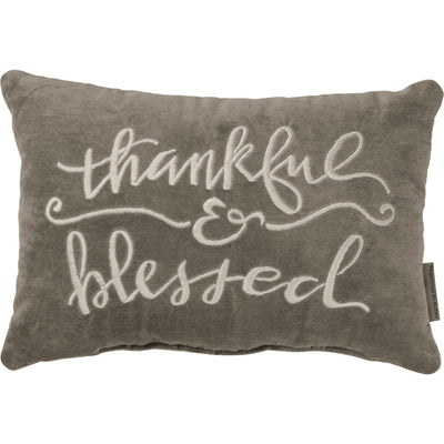 Thankful & Blessed Luxe Velvet Decorative Pillow