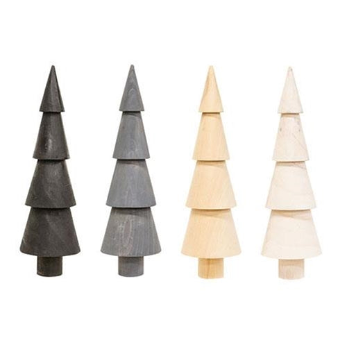 Farmhouse Wooden Spindle Trees 7" H