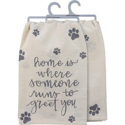 💙 Home Is Where Someone Runs To Greet You Kitchen Towel