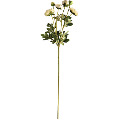 White Ranunculus 26" Faux Floral Stem