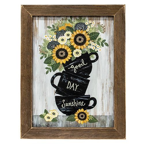 Good Day Sunshine Sunflower Cups Framed Print