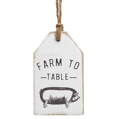 💙 Farm To Table Pig Wood Tag