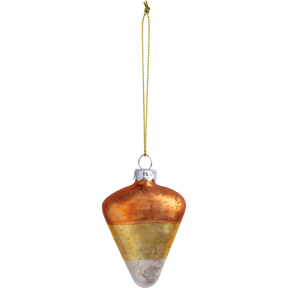 💙 Candy Corn Glass Halloween Ornament