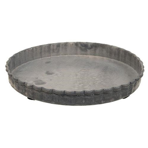 💙 Antiqued Gray Fluted 5" Candle Pan