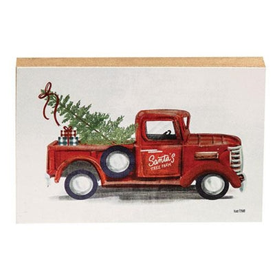 💙 Santa's Tree Farm Red Truck Block