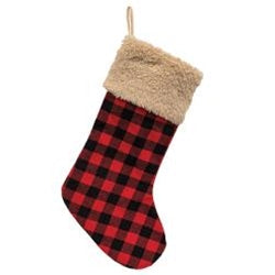 💙 Red & Black Buffalo Check Christmas Stocking